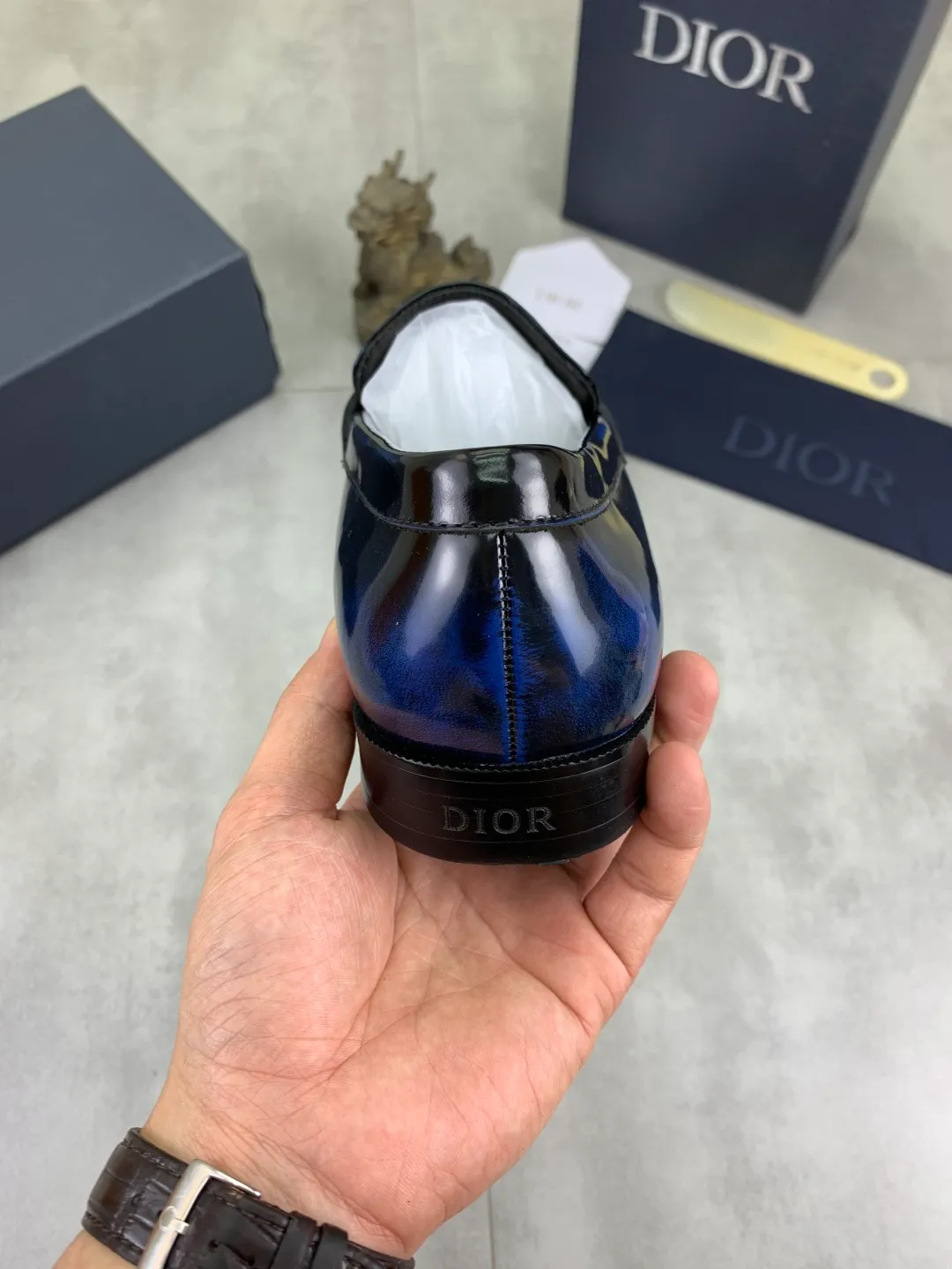 Men's men's shoes 💰P560 new style 💰high version 💎💎💎Dior original version! Top Italian purchasing agent! Men's business casual leather shoes, original imported open-edge beaded calfskin upper, ultimate texture, gentlemanly style, imported water-dyed cowhide inside, top-quality original Italian rubber outsole, first-class workmanship, top quality! Size: 39-44 (45 customized) 3️⃣ colors available